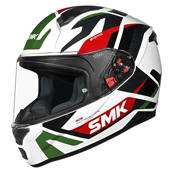 Шлем SMK BIONIC KORE, цвет белый/зеленый/красный