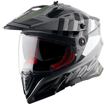 Шлем AXOR X-CROSS ORBIT D/V, с визором, цвет черный/серый